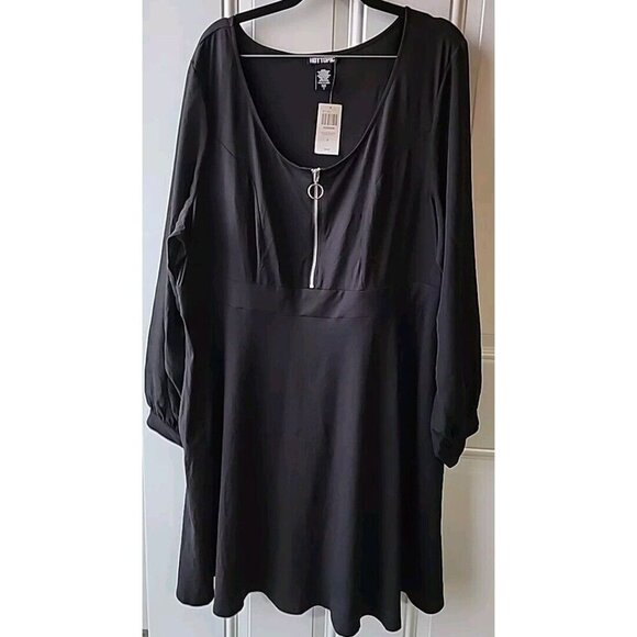 Hot Topic Skater Sheer Sleeves Black plus size 3 New With Tags 3X - Picture 1 of 12